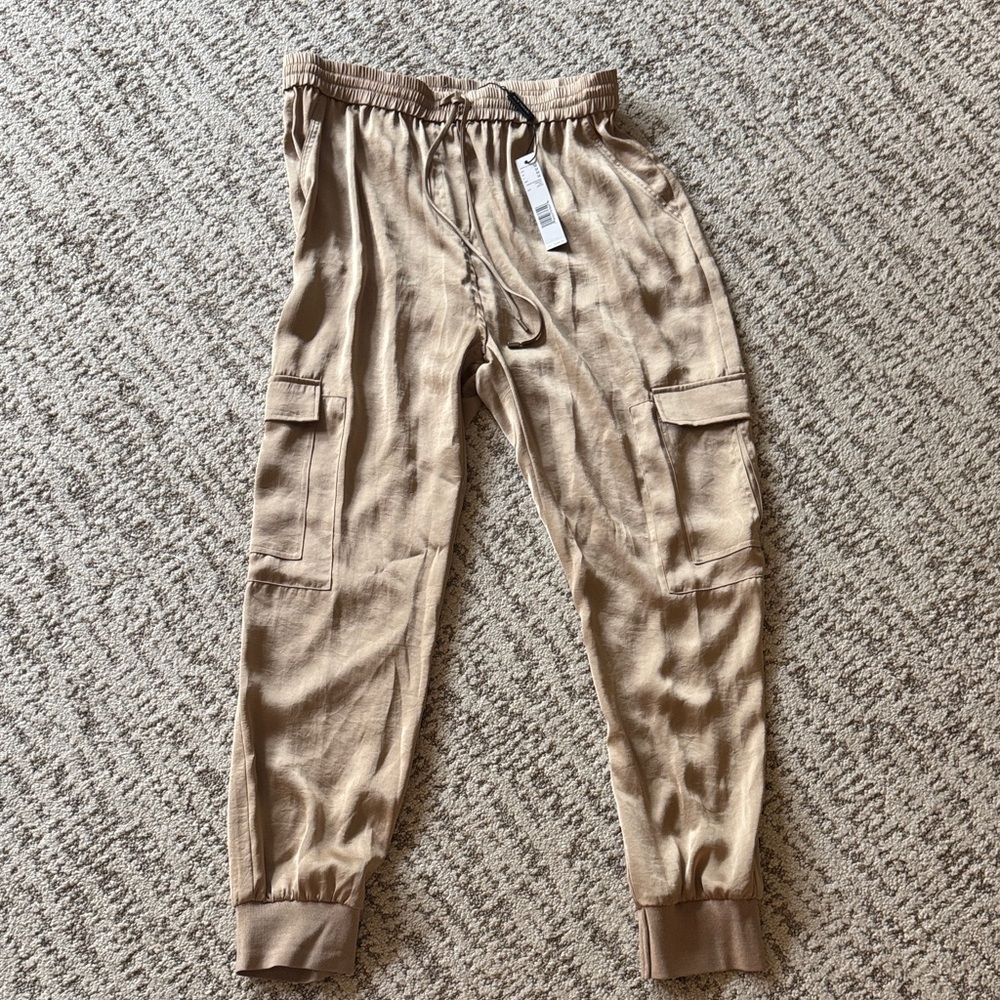 Elie Tahari Tan Cargo Jogger Pants